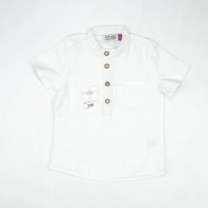 SHIRT KURTI BOYS WHITE TODDLER - New Born