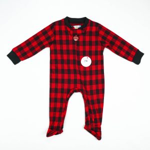 ROMPER FLEECES RED CHECK INFANT - New Born