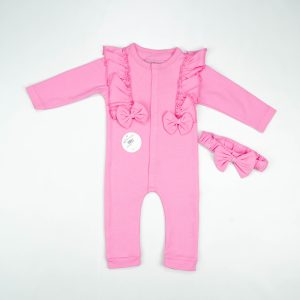 ROMPER FANCY FRILL PINK INFANT - New Born