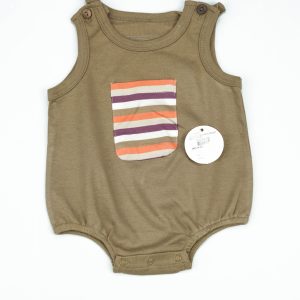 BODYSUIT KANGAROO POCKET BROWN INFANT - New Born