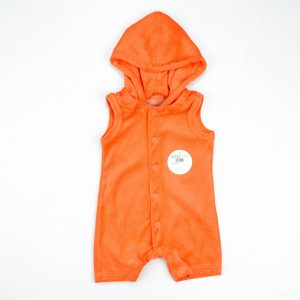 ROMPER TERRY WITH HOODIE ORANGE INFANT - 12-18 Months