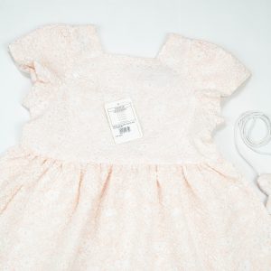 FROCK JACQUARD SLEEVE PEACH TODDLER - 3-4 Years