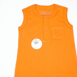 BODYSUIT SLEEVELESS POCKET ORANGE INFANT - New Born
