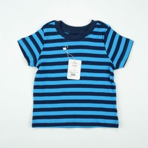 T SHIRT WHITE NAVY STRIPES TODDLER - 3-4 Years