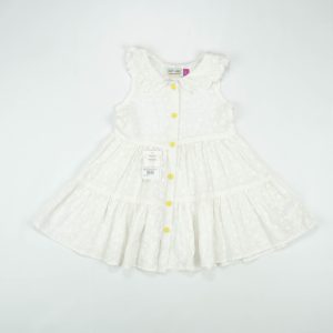 FROCK PETTER PAN COLLAR WHITE FLOWER TODDLER - 12-18 Months