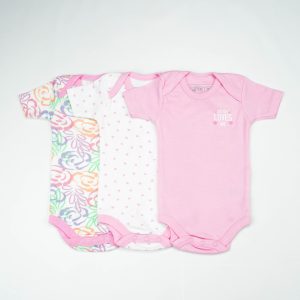 BODY SUIT PK3 0-3M B.PINK FLORAL - New Born