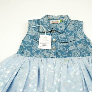 FROCK DENIM WITH BLUE NET INFANT - 12-18 Months