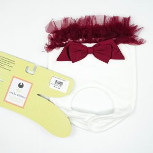 BIB SATIN BOW BLUE - New Born