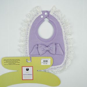 BIB SATIN WITH LACE LT PINK - New Born