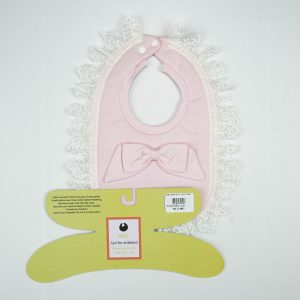 BIB SATIN WITH LACE PINK - New Born