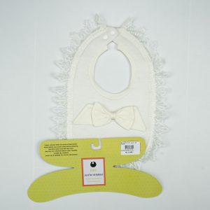 BIB SATIN WITH LACE LT YELLOW - New Born