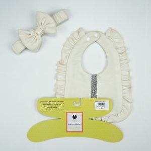 BIB SATIN FRILL WHITE - New Born