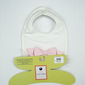 BIB SATIN BOW PINK - New Born