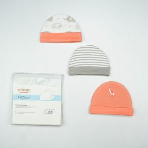 CAP S PK 3 PEACH ELEPHANT - New Born