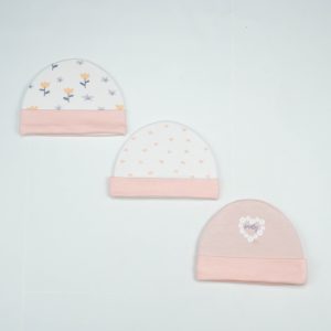 CAP S PK 3 LT PINK BLOSSOM - New Born