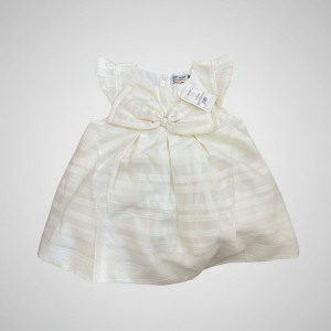 FROCK FRONT BOW WHITE TODDLER - New Born