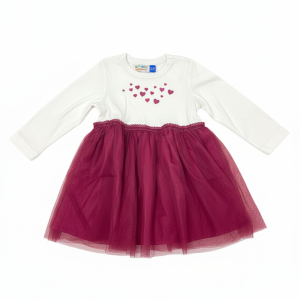 Frock Embro Maroon Infant - 12-18 Months