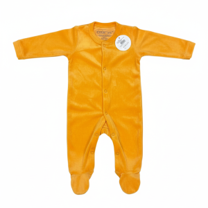 Romper Terry Flowers Frill Orange Infant - New Born