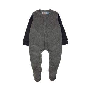 Grey Baby Onesie with Black Sleeves - Grey / 3-6 Months