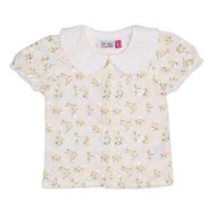 Top Frill Collar Blue Stripes Toddler
